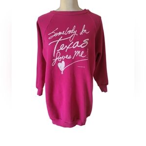 1984 Vintage Sweatshirt Tunic Dress Texas Sz L